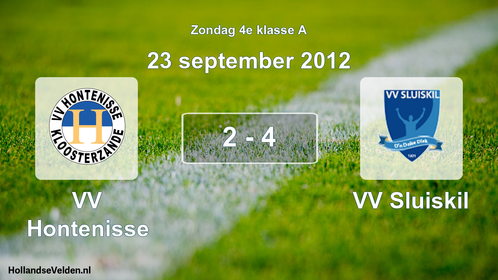 Total number of matches played: VV Hontenisse - VV Sluiskil 2 - 4 (23 September 2012)