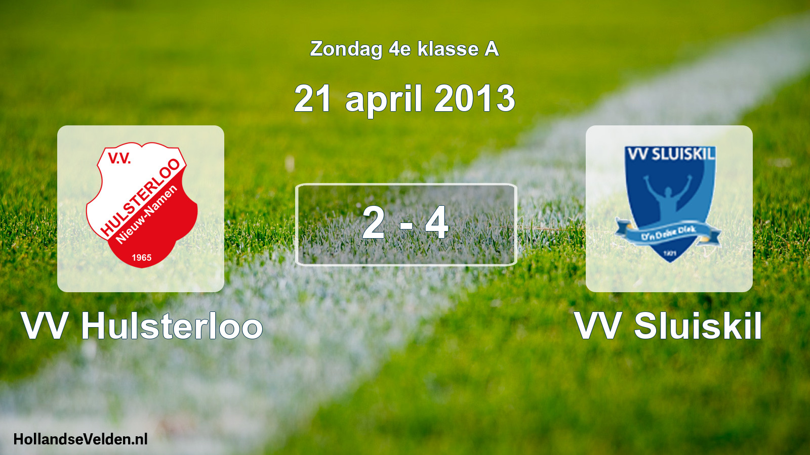 Total number of matches played: VV Hulsterloo - VV Sluiskil 2 - 4 (21 April 2013)