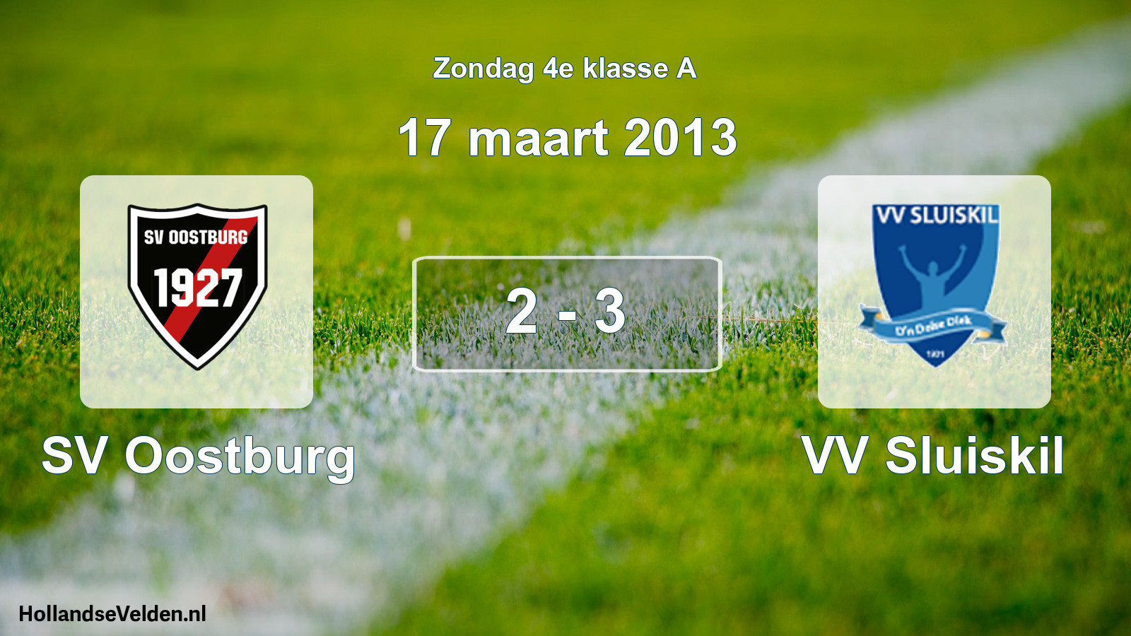 Total number of matches played: SV Oostburg - VV Sluiskil 2 - 3 (17 March 2013)