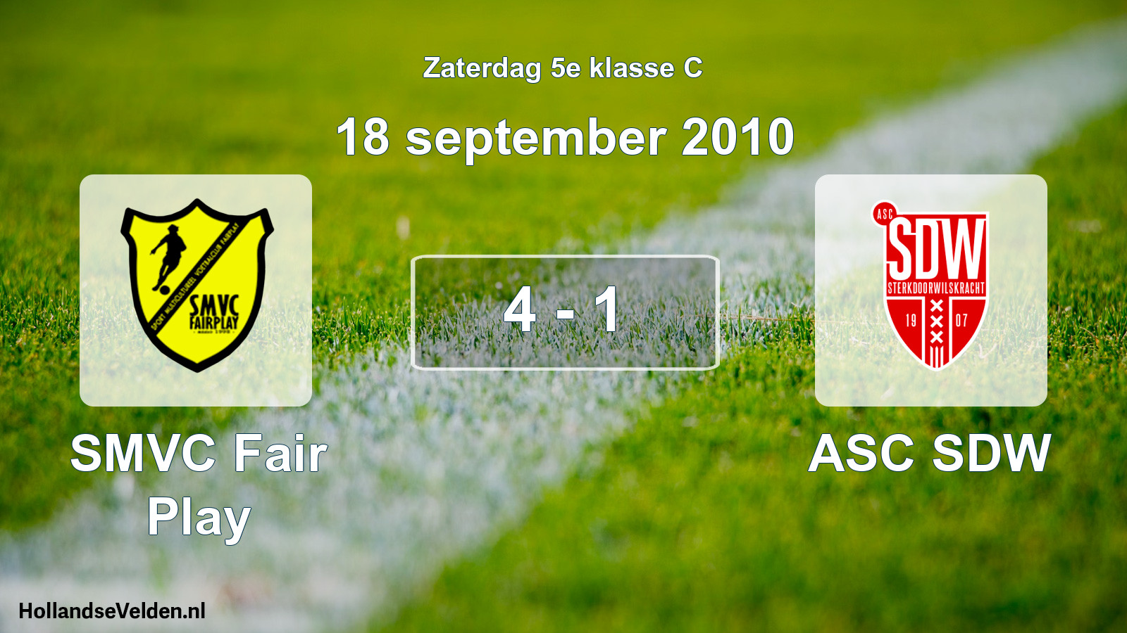 Total number of matches played: SMVC Fair Play - ASC SDW 4 - 1 (18 September 2010)