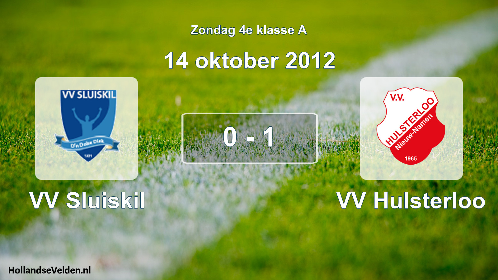 Total number of matches played: VV Sluiskil - VV Hulsterloo 0 - 1 (14 October 2012)