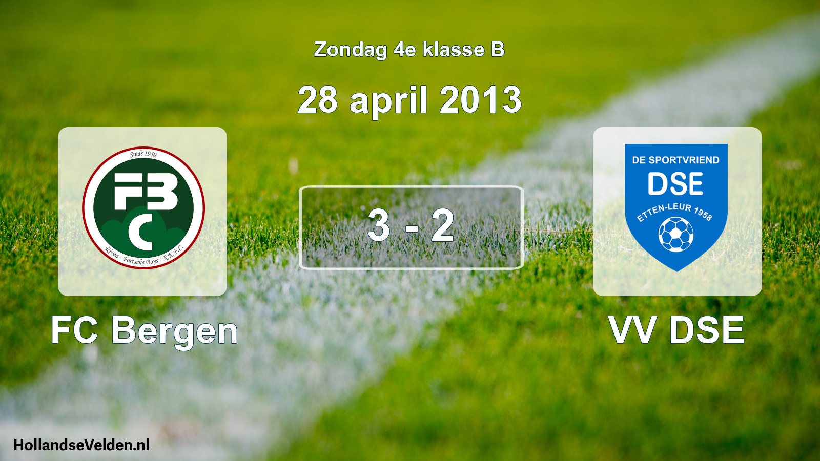 Total number of matches played: FC Bergen - VV DSE 3 - 2 (28 April 2013)