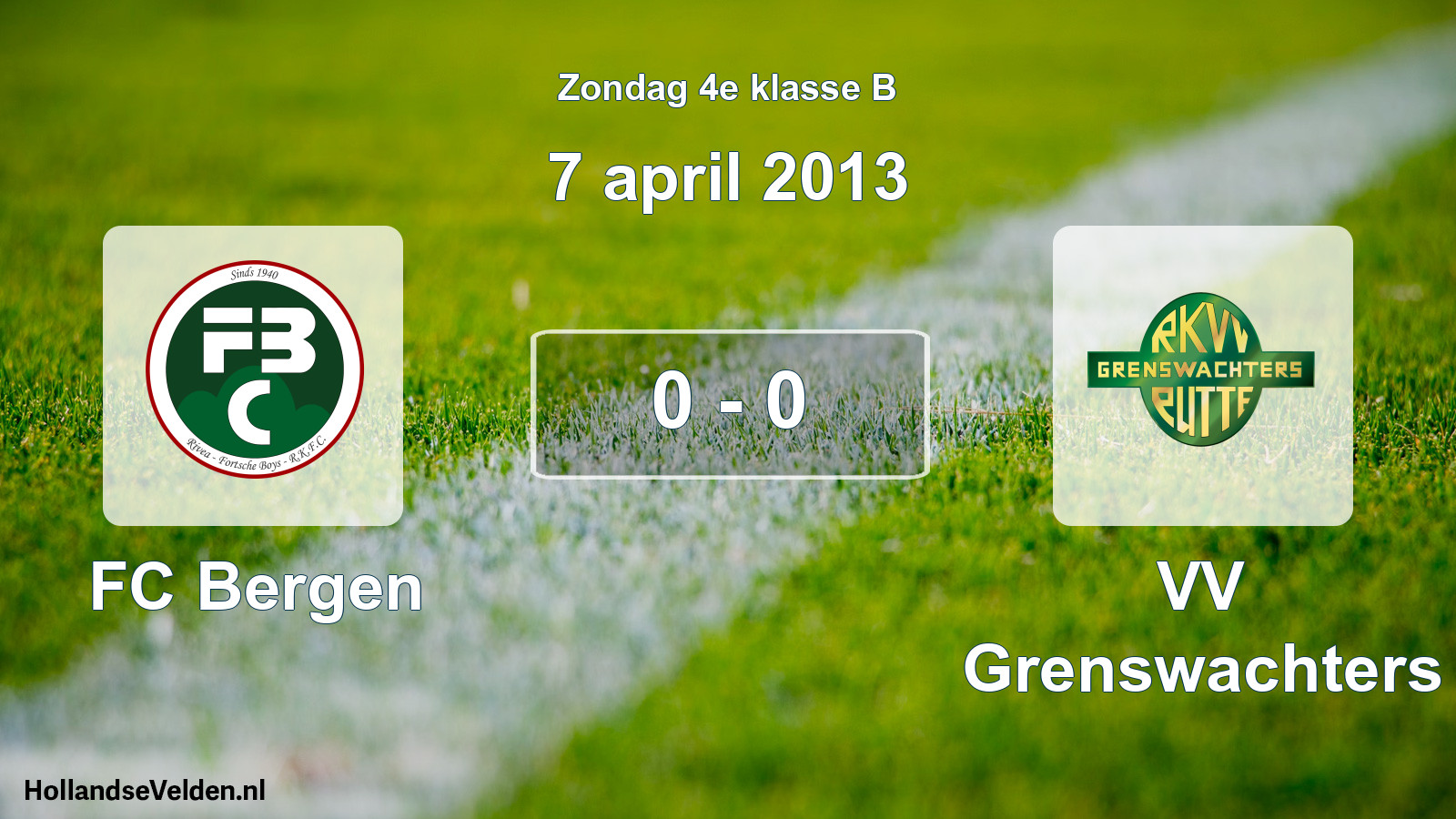 Total number of matches played: FC Bergen - VV Grenswachters 0 - 0 (7 April 2013)