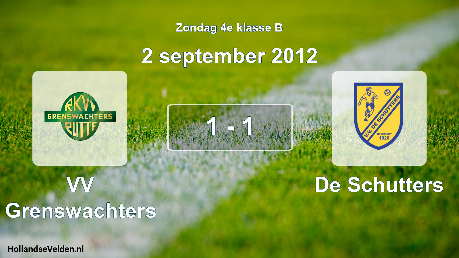 Total number of matches played: VV Grenswachters - De Schutters 1 - 1 (2 September 2012)
