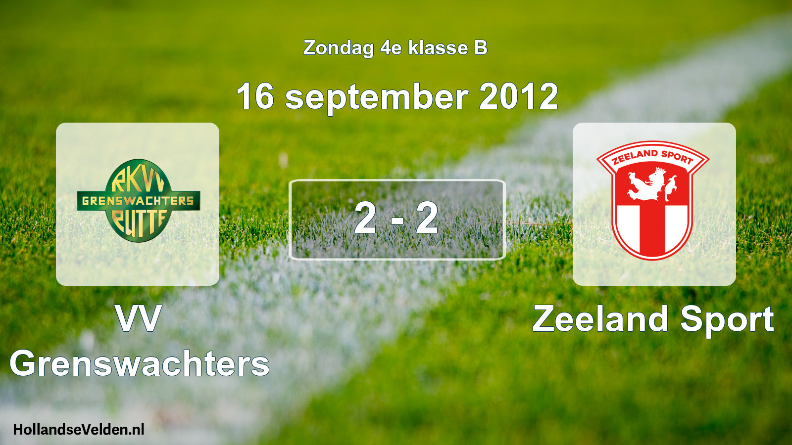 Total number of matches played: VV Grenswachters - Zeeland Sport 2 - 2 (16 September 2012)
