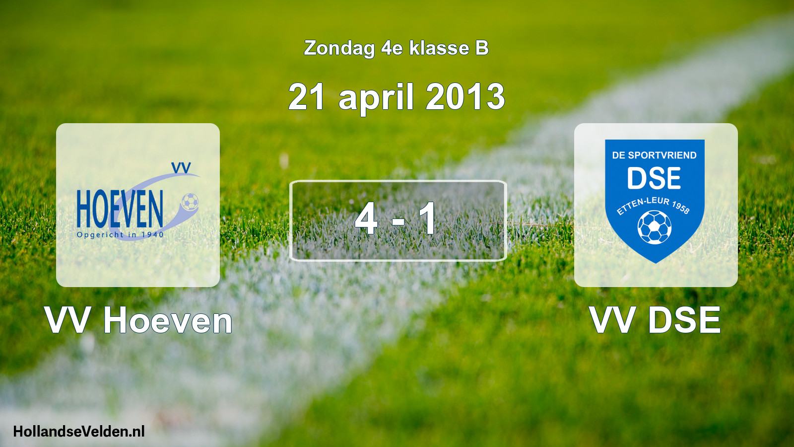 Total number of matches played: VV Hoeven - VV DSE 4 - 1 (21 April 2013)