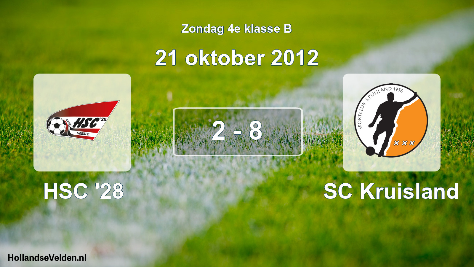 Total number of matches played: HSC '28 - SC Kruisland 2 - 8 (21 October 2012)