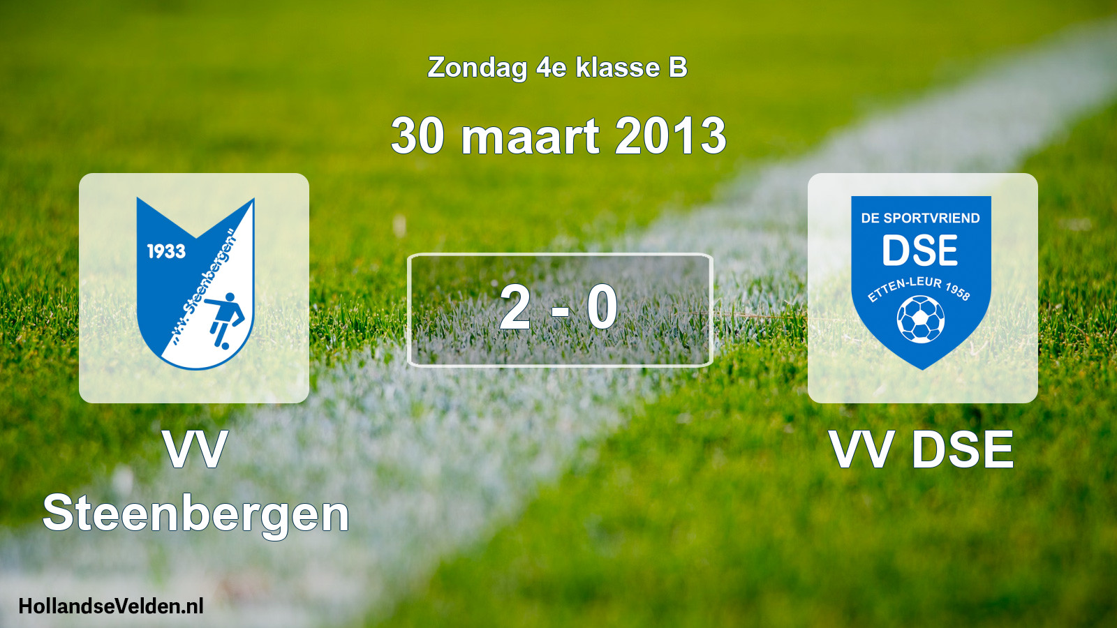 Total number of matches played: VV Steenbergen - VV DSE 2 - 0 (30 March 2013)