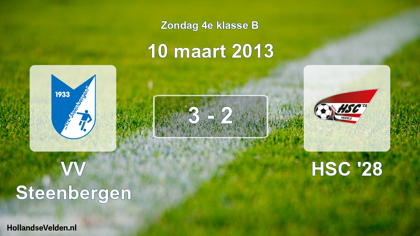 Total number of matches played: VV Steenbergen - HSC '28 3 - 2 (10 March 2013)