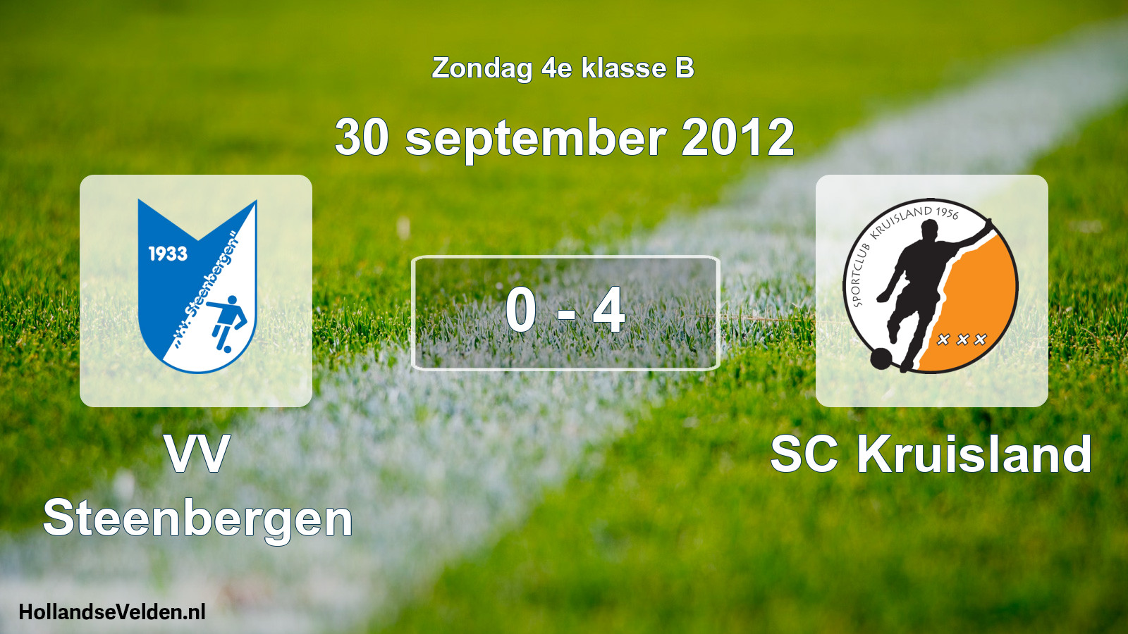 Total number of matches played: VV Steenbergen - SC Kruisland 0 - 4 (30 September 2012)