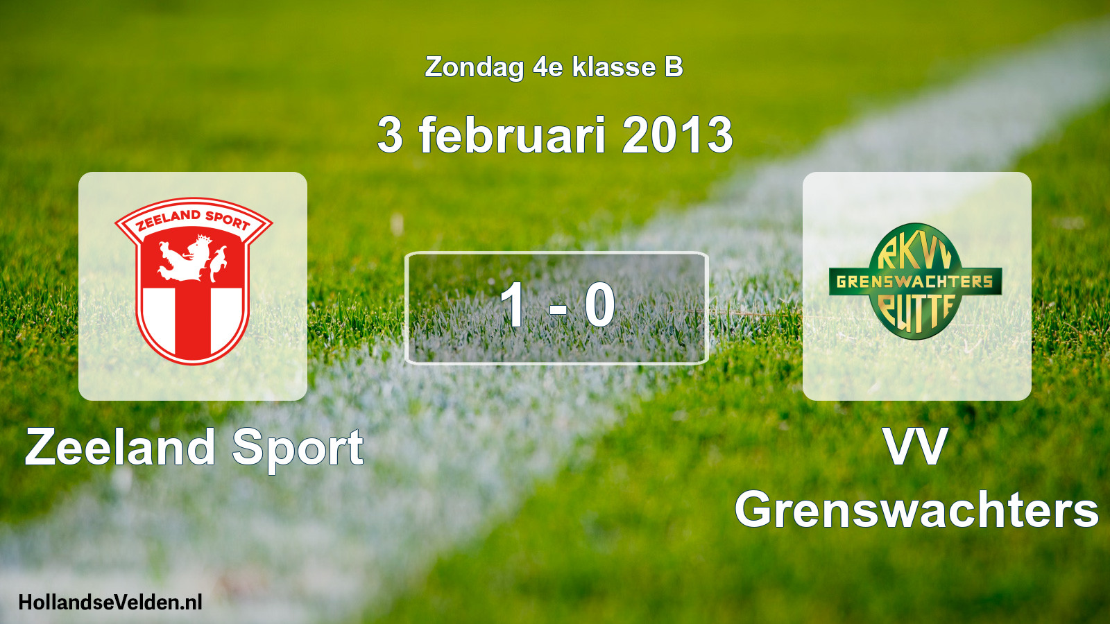 Total number of matches played: Zeeland Sport - VV Grenswachters 1 - 0 (3 February 2013)