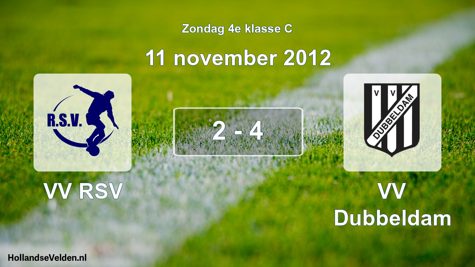 Total number of matches played: VV RSV - VV Dubbeldam 2 - 4 (11 November 2012)