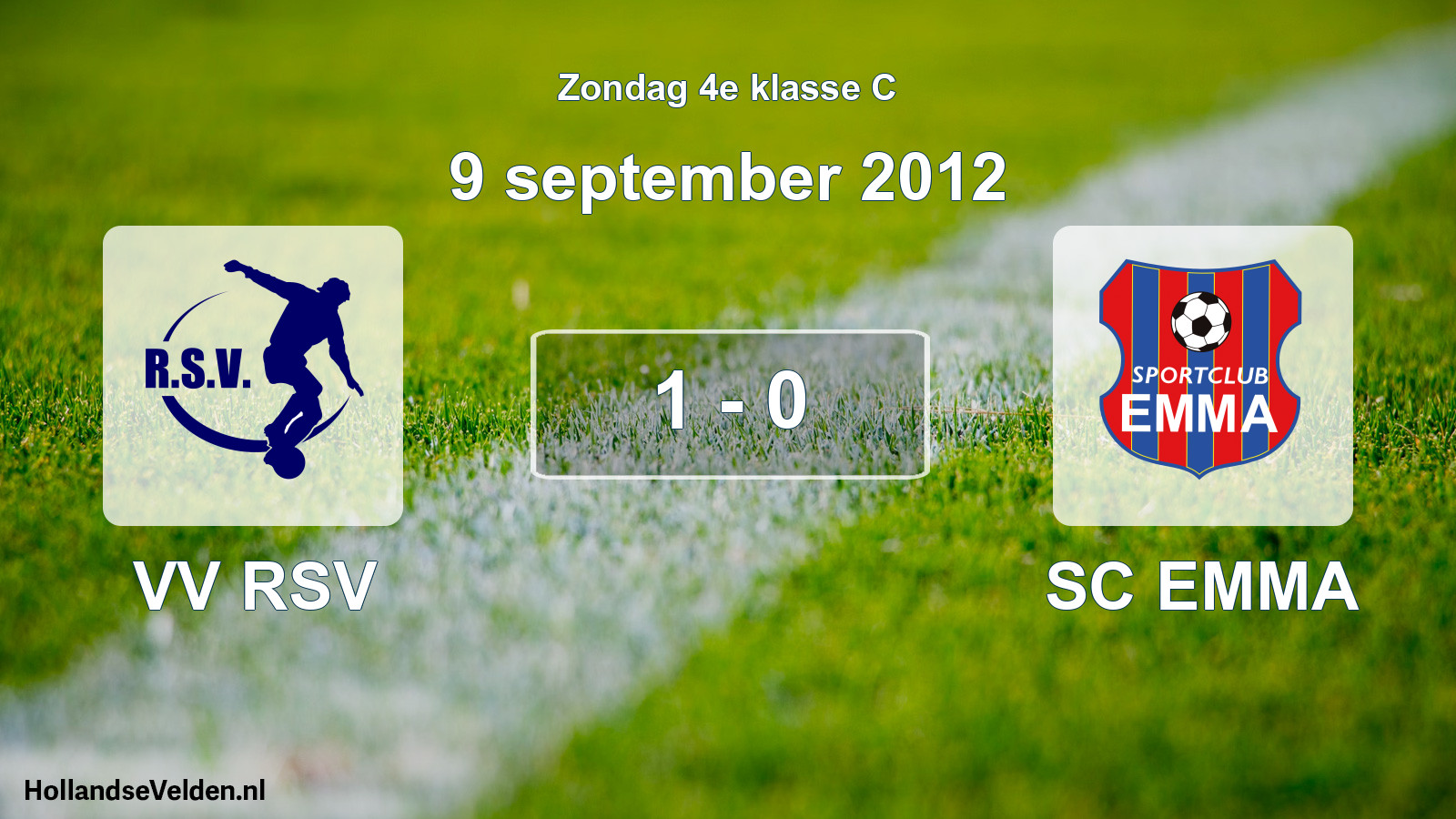Total number of matches played: VV RSV - SC EMMA 1 - 0 (9 September 2012)