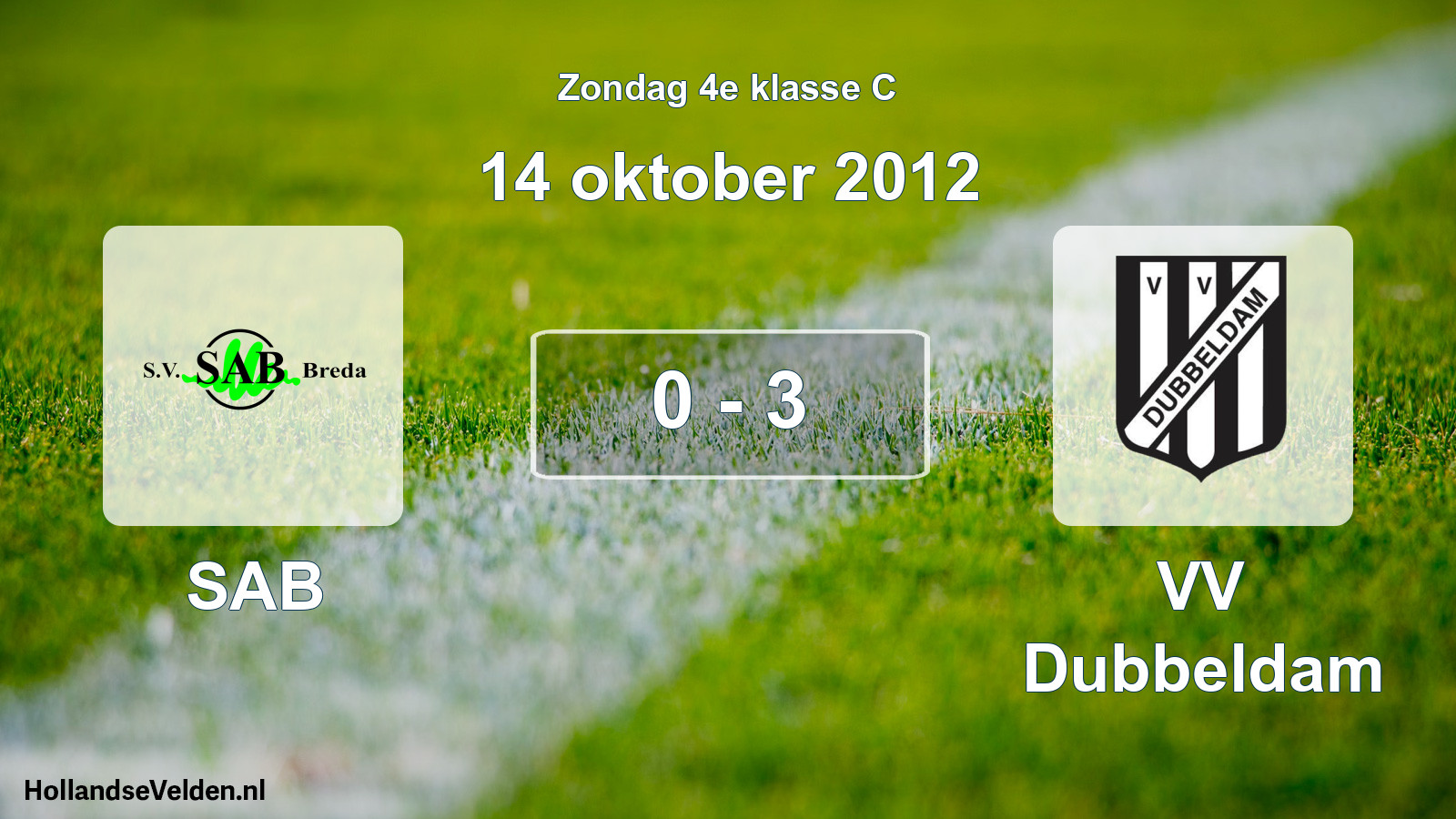 Total number of matches played: SAB - VV Dubbeldam 0 - 3 (14 October 2012)