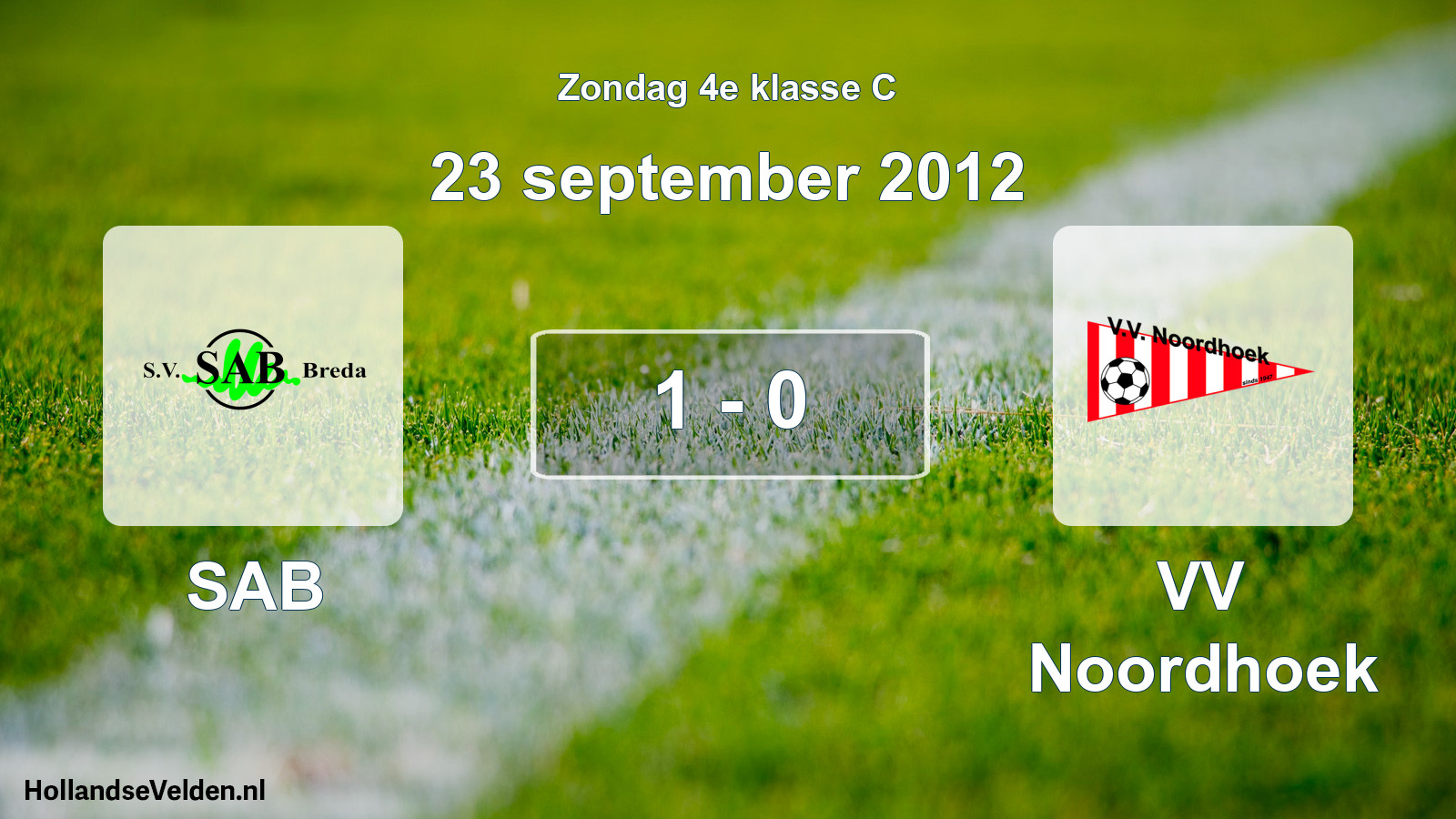 Total number of matches played: SAB - VV Noordhoek 1 - 0 (23 September 2012)