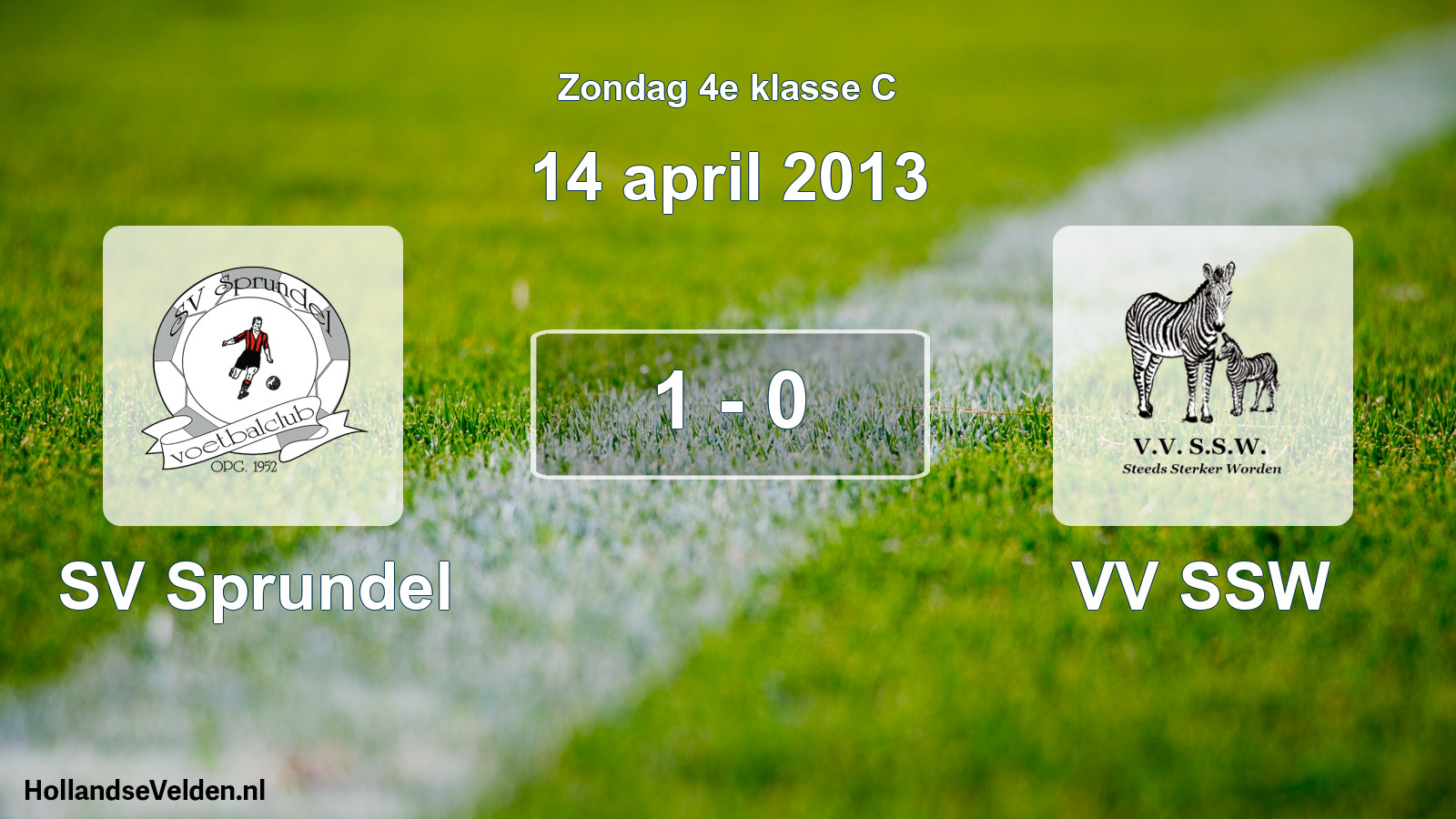 Total number of matches played: SV Sprundel - VV SSW 1 - 0 (14 April 2013)