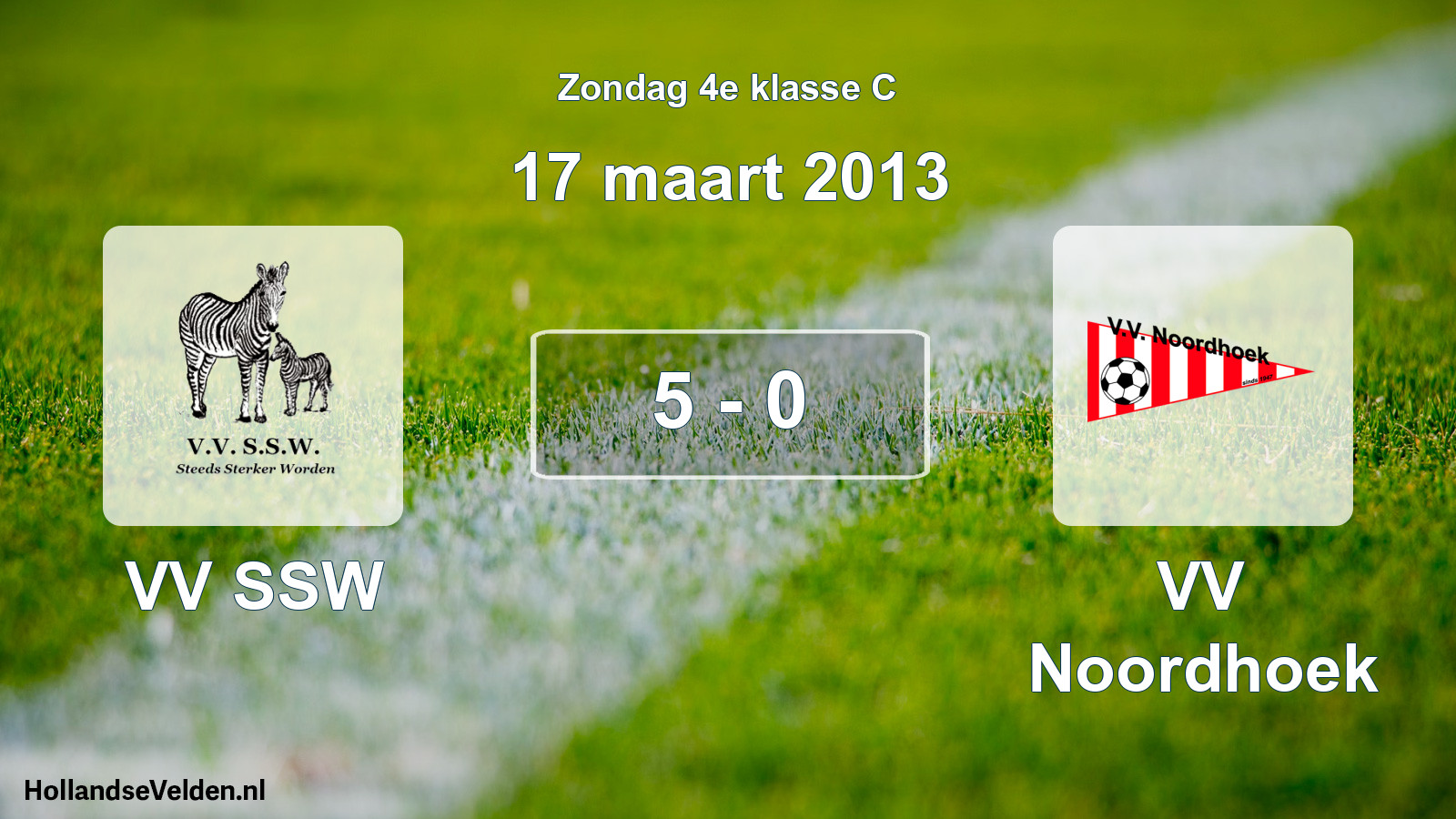 Total number of matches played: VV SSW - VV Noordhoek 5 - 0 (17 March 2013)