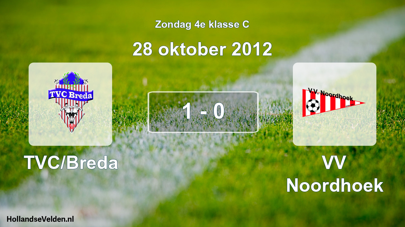 Total number of matches played: TVC/Breda - VV Noordhoek 1 - 0 (28 October 2012)