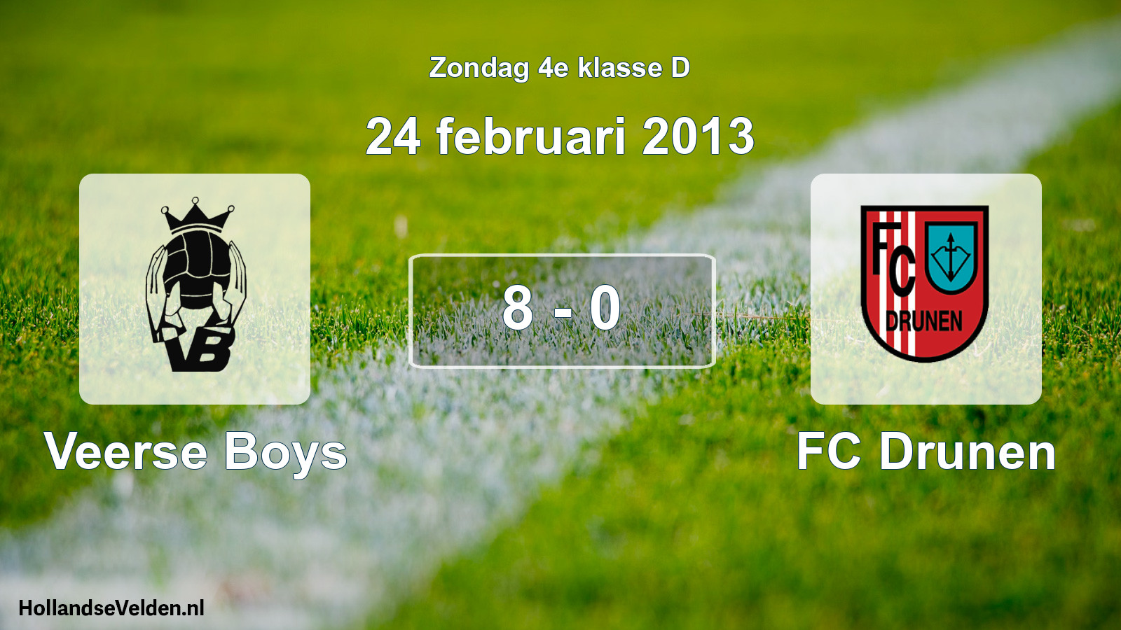 Total number of matches played: Veerse Boys - FC Drunen 8 - 0 (24 February 2013)