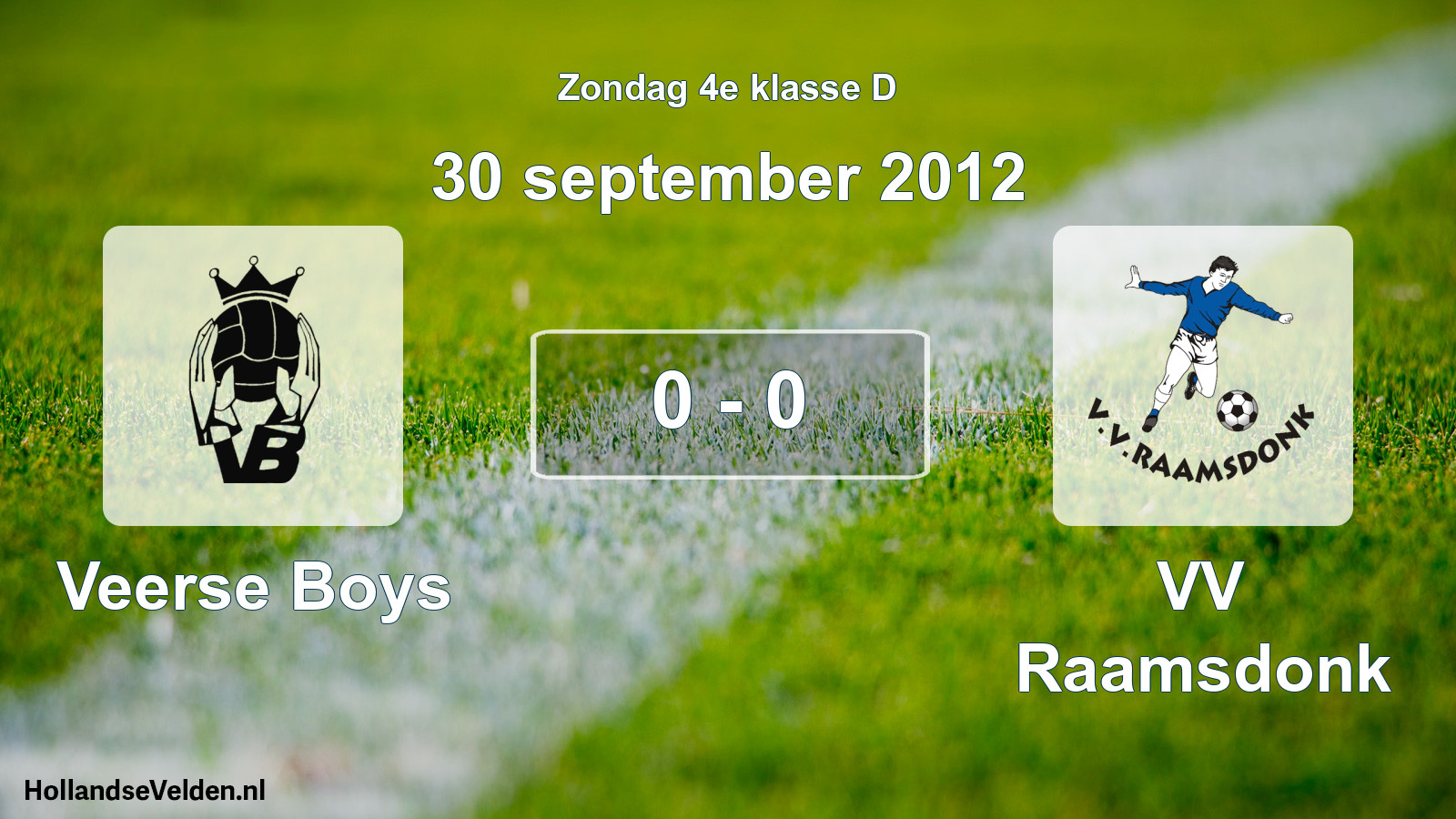 Total number of matches played: Veerse Boys - VV Raamsdonk 0 - 0 (30 September 2012)
