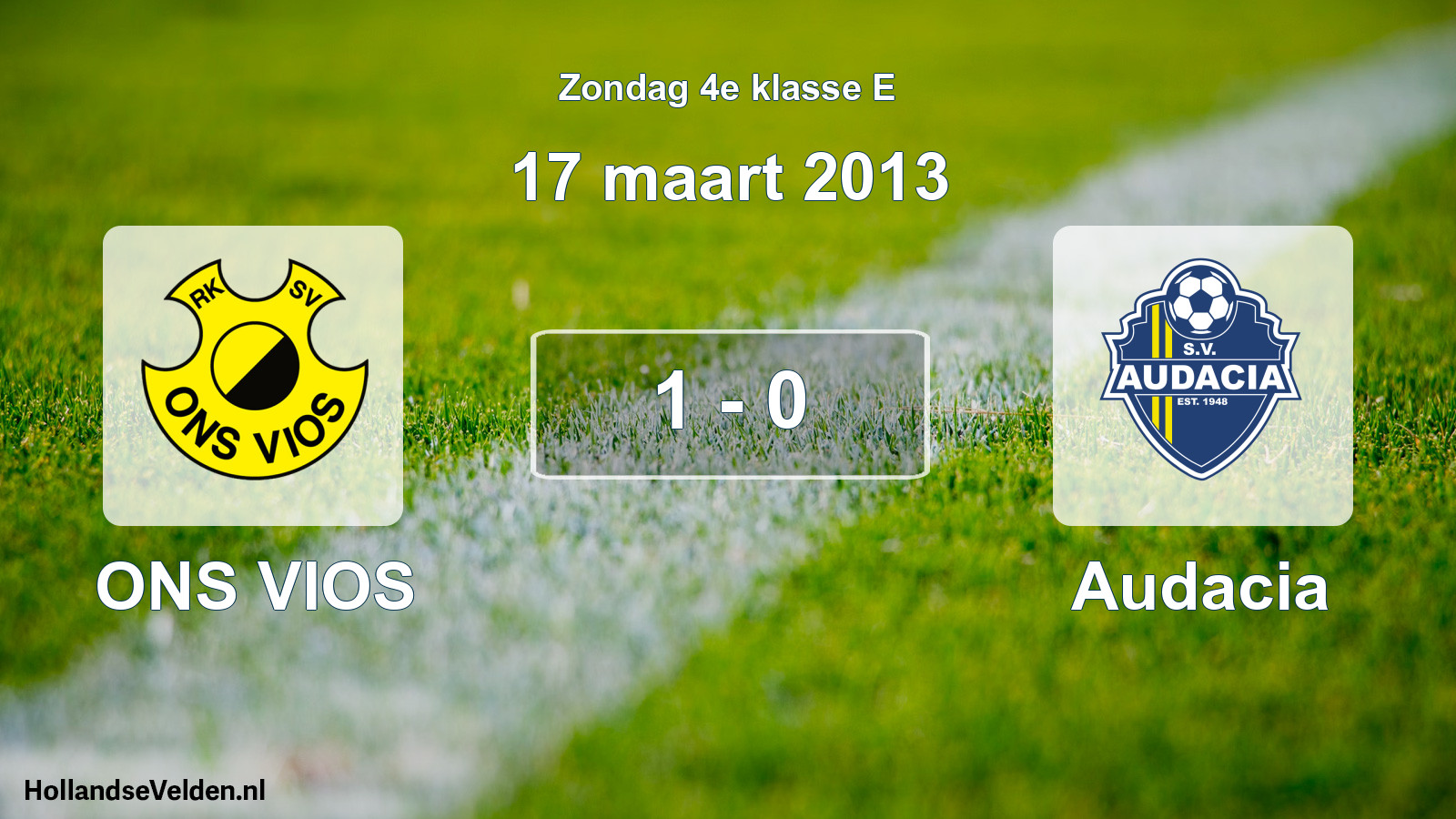 Total number of matches played: ONS VIOS - Audacia 1 - 0 (17 March 2013)
