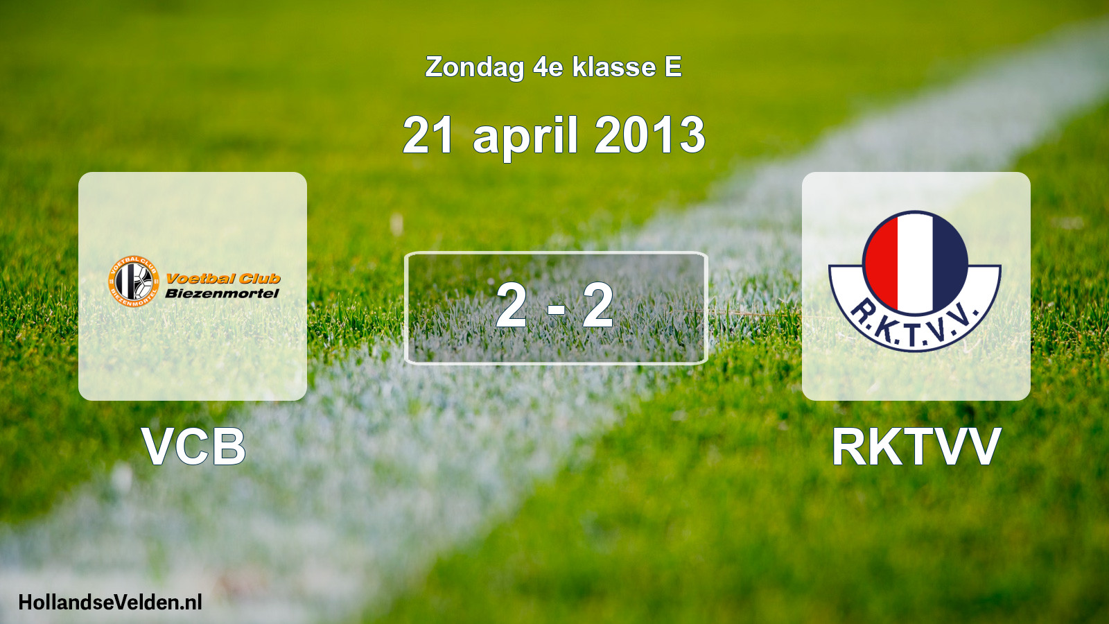 Total number of matches played: VCB - RKTVV 2 - 2 (21 April 2013)