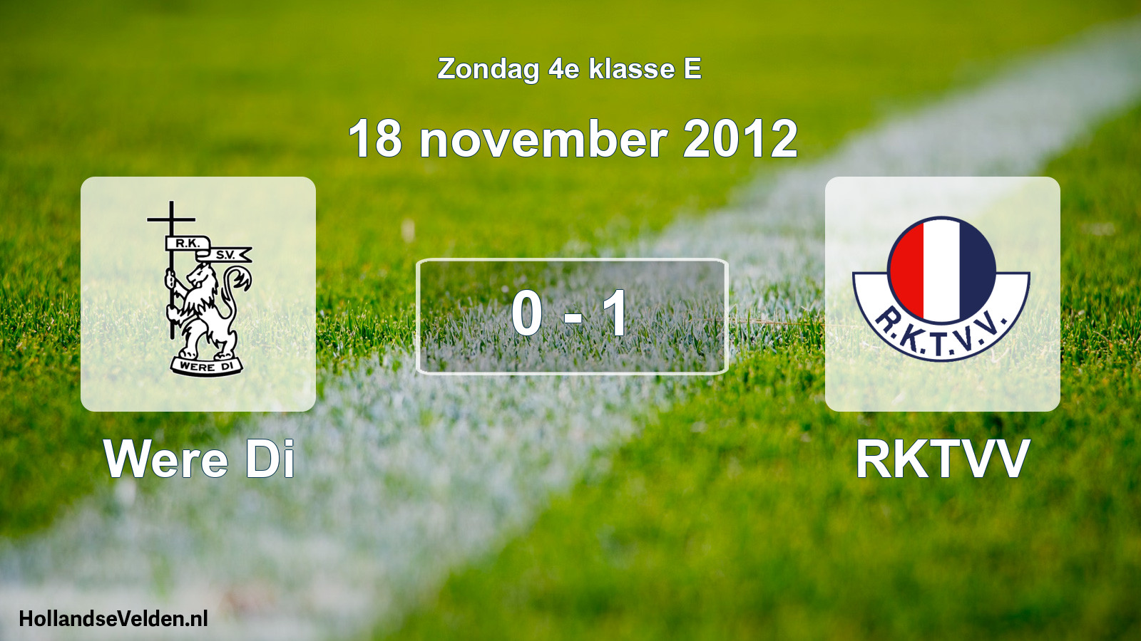 Total number of matches played: Were Di - RKTVV 0 - 1 (18 November 2012)