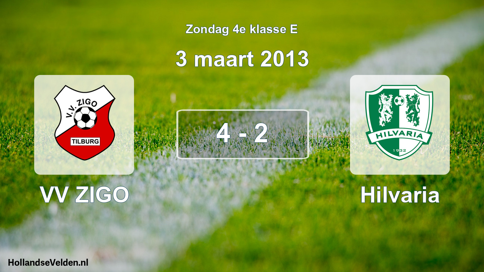 Total number of matches played: VV ZIGO - Hilvaria 4 - 2 (3 March 2013)