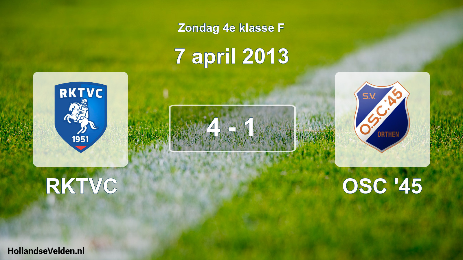 Total number of matches played: RKTVC - OSC '45 4 - 1 (7 April 2013)