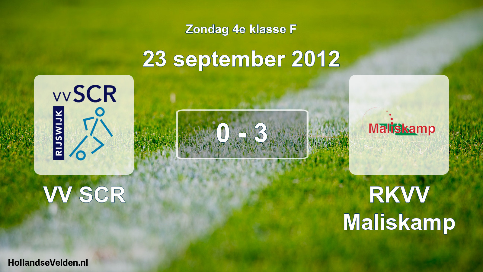 Total number of matches played: VV SCR - RKVV Maliskamp 0 - 3 (23 September 2012)
