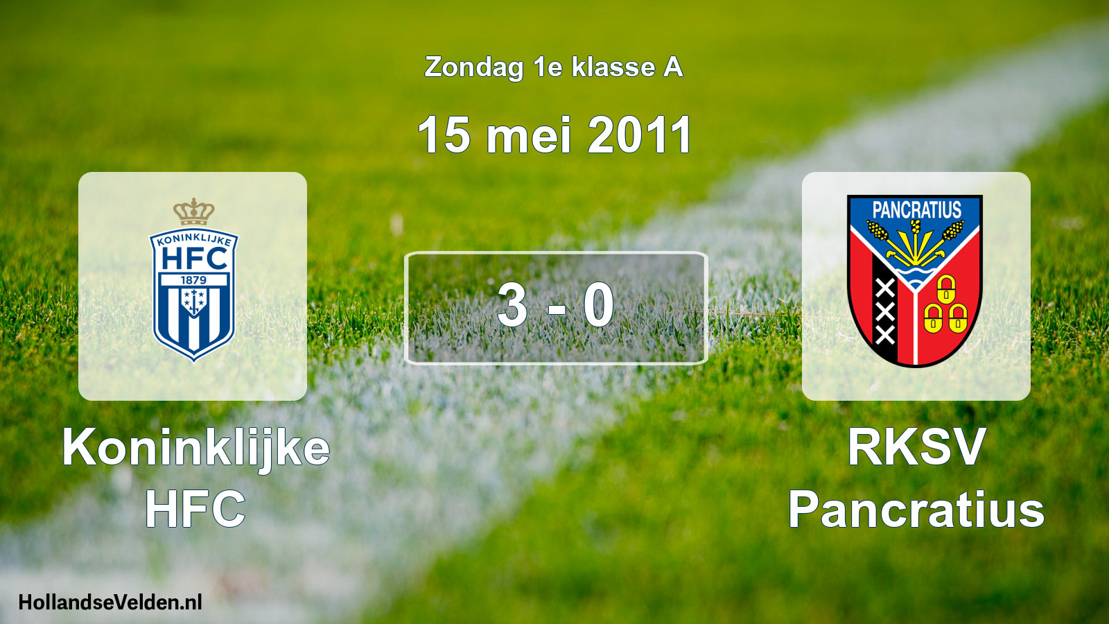 Total number of matches played: Koninklijke HFC - RKSV Pancratius 3 - 0 (15 May 2011)