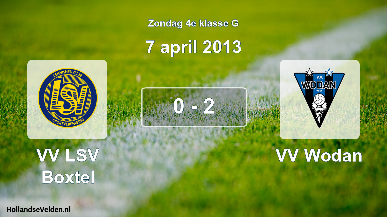 Total number of matches played: VV LSV Boxtel - VV Wodan 0 - 2 (7 April 2013)