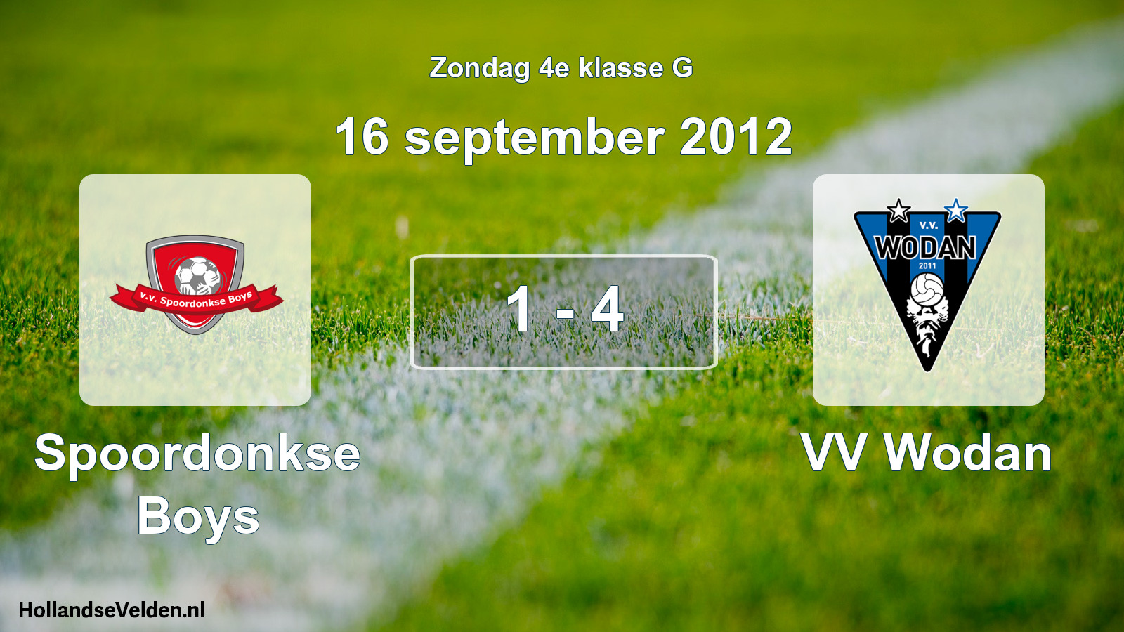 Total number of matches played: Spoordonkse Boys - VV Wodan 1 - 4 (16 September 2012)