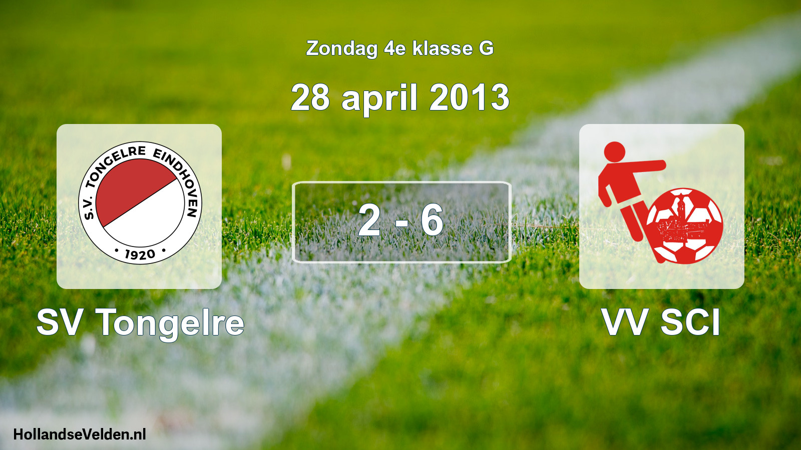 Total number of matches played: SV Tongelre - VV SCI 2 - 6 (28 April 2013)