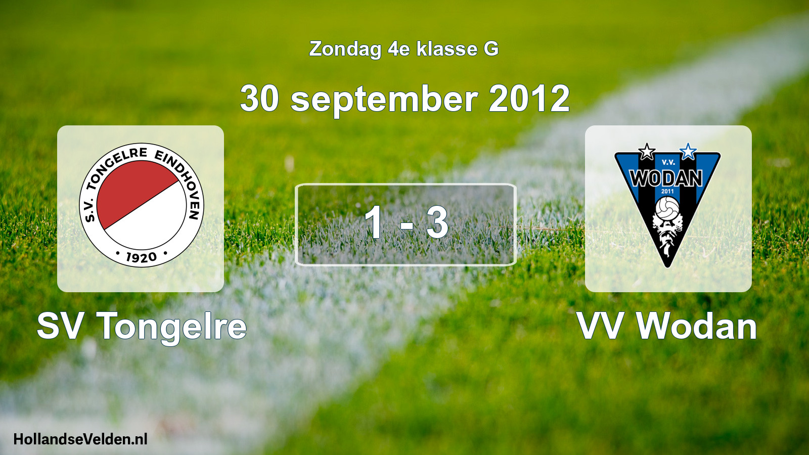 Total number of matches played: SV Tongelre - VV Wodan 1 - 3 (30 September 2012)