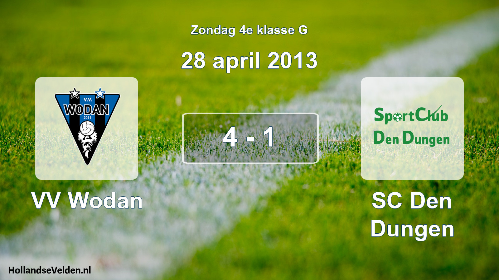 Total number of matches played: VV Wodan - SC Den Dungen 4 - 1 (28 April 2013)
