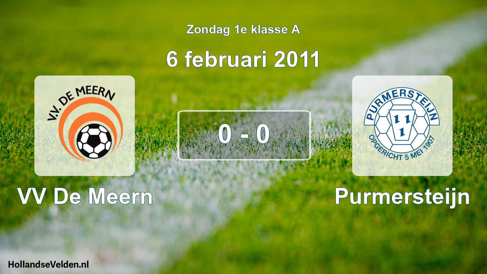 Total number of matches played: VV De Meern - Purmersteijn 0 - 0 (6 February 2011)
