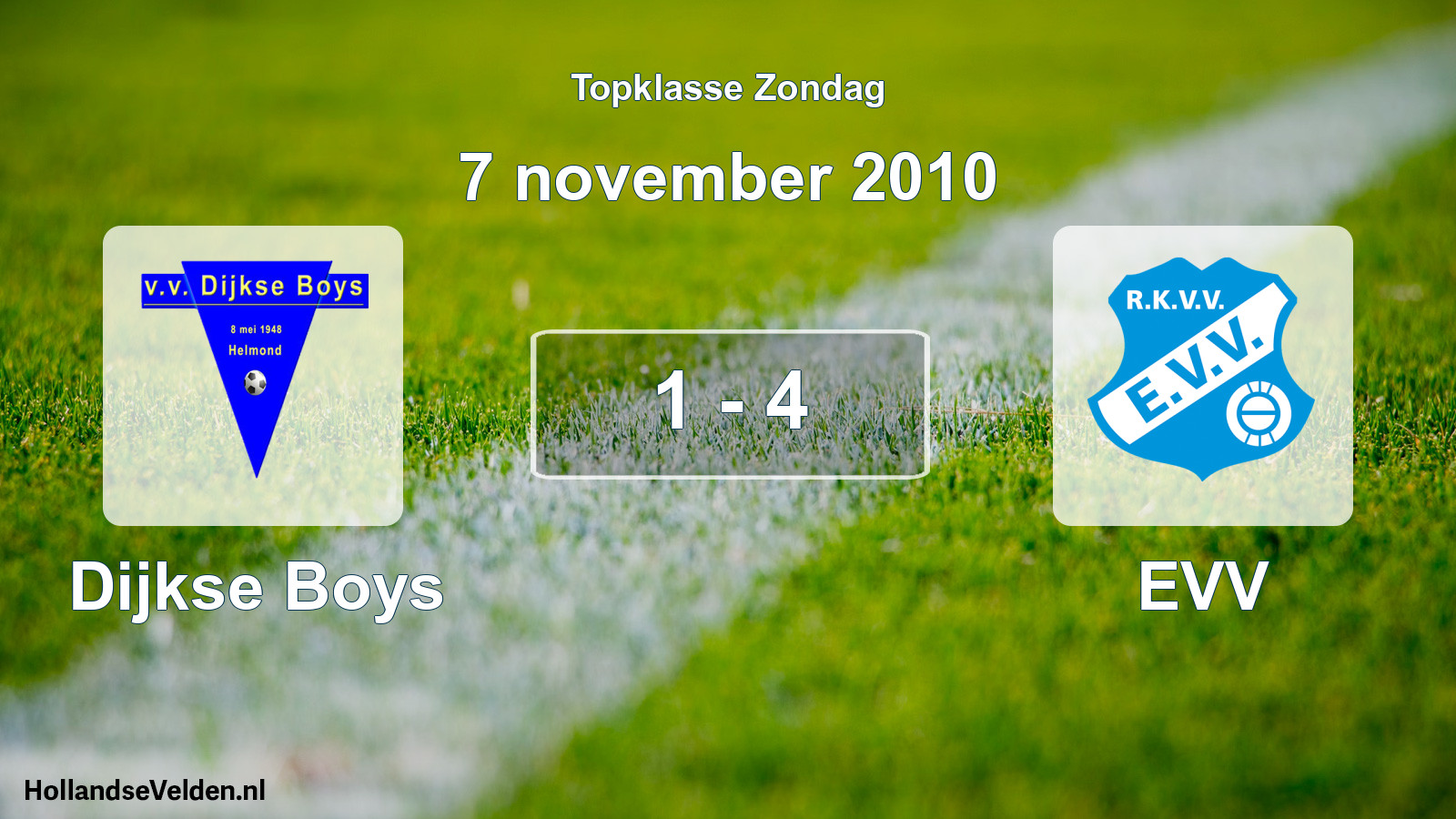 Gespeelde wedstrijd: Dijkse Boys - EVV 1 - 4 (7 november 2010)