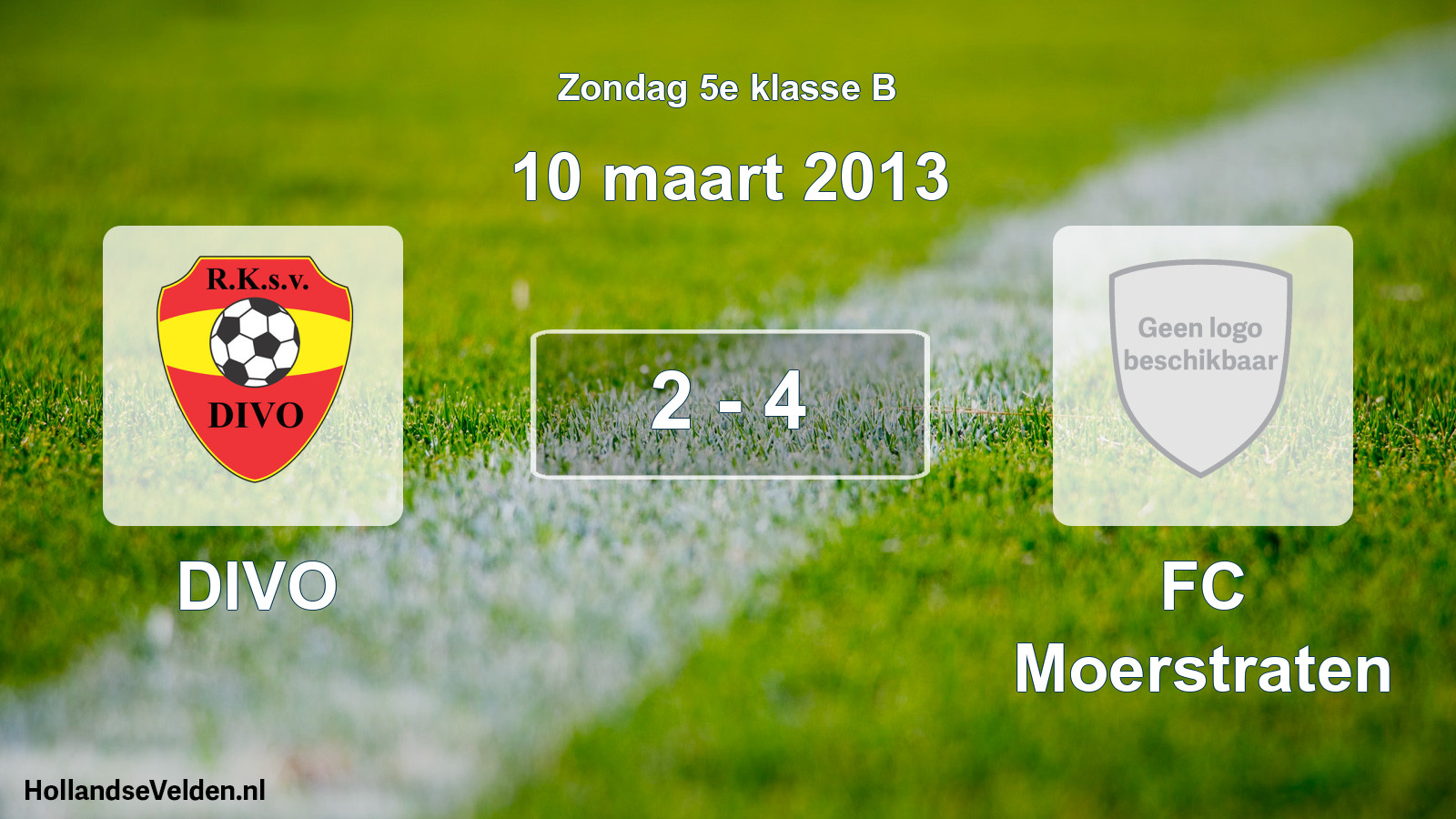 Total number of matches played: DIVO - FC Moerstraten 2 - 4 (10 March 2013)