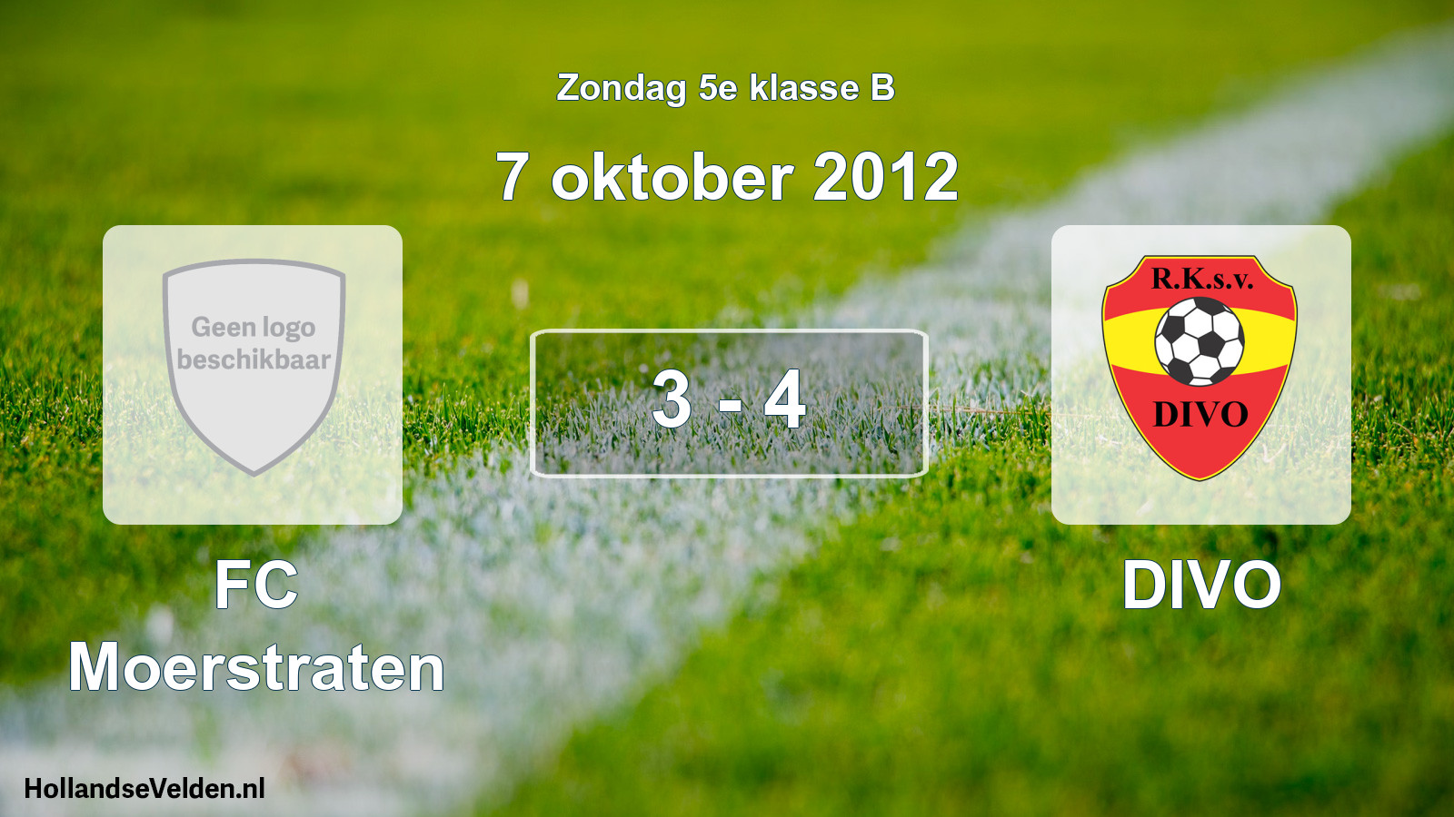 Total number of matches played: FC Moerstraten - DIVO 3 - 4 (7 October 2012)