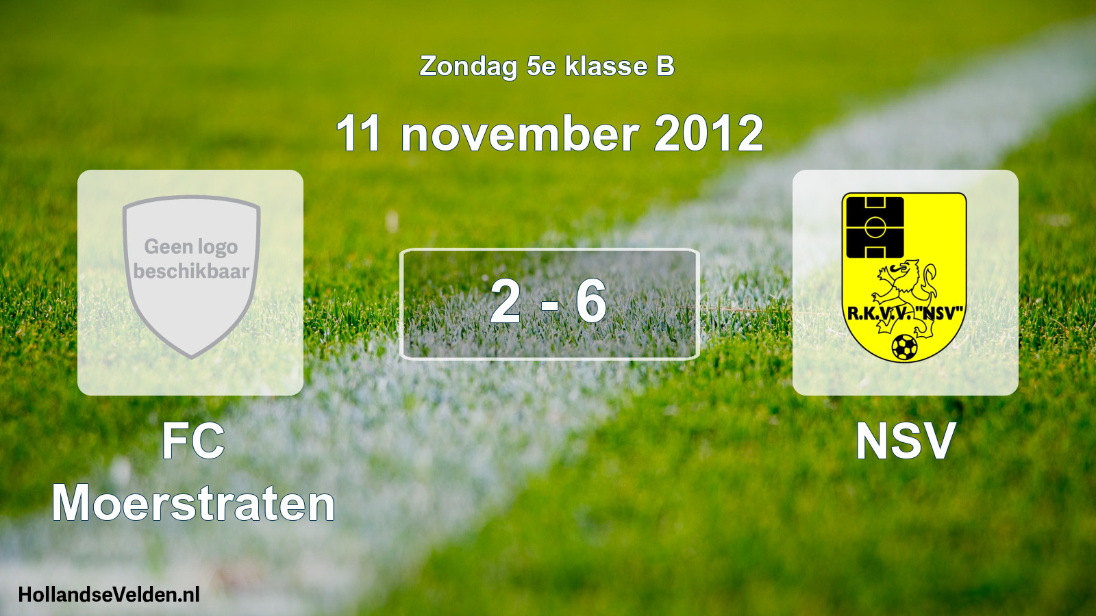 Total number of matches played: FC Moerstraten - NSV 2 - 6 (11 November 2012)