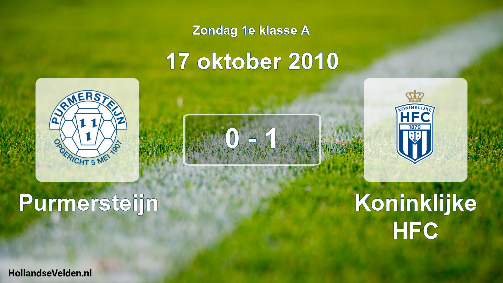 Total number of matches played: Purmersteijn - Koninklijke HFC 0 - 1 (17 October 2010)