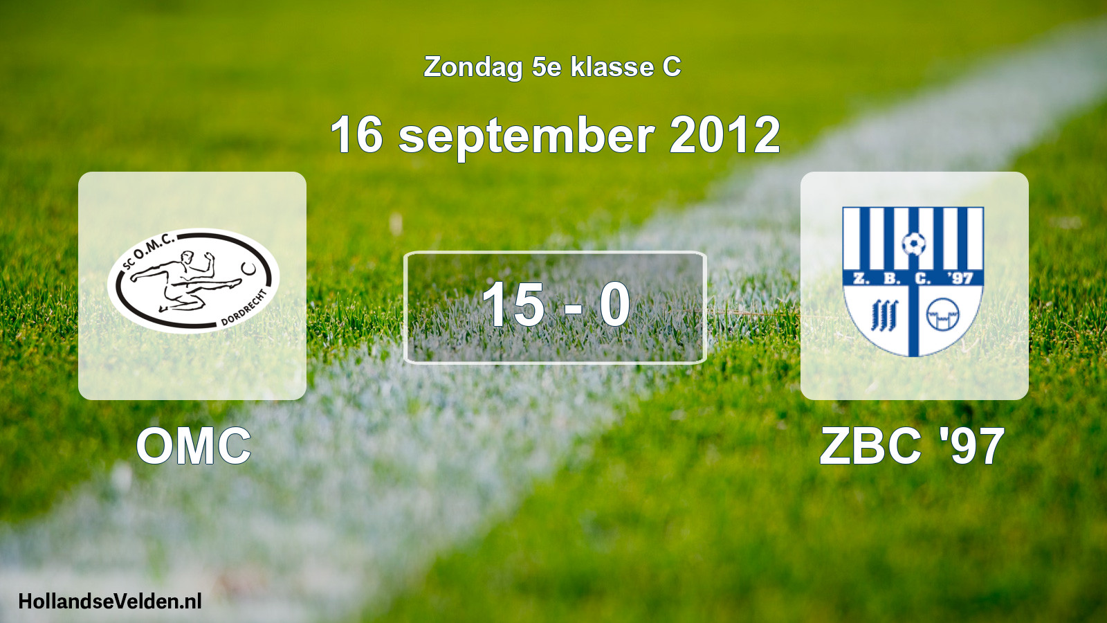 Total number of matches played: OMC - ZBC '97 15 - 0 (16 September 2012)