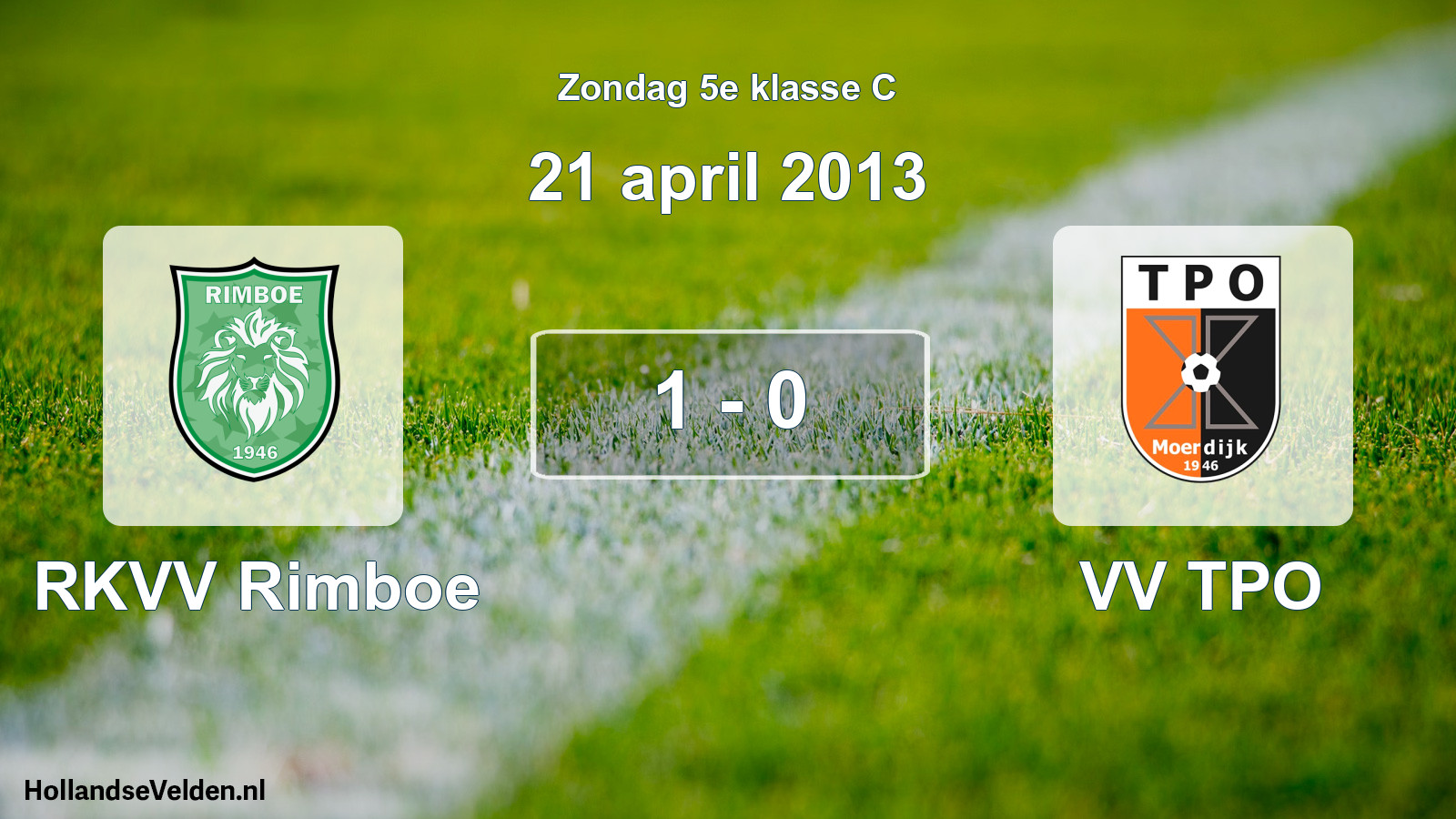 Total number of matches played: RKVV Rimboe - VV TPO 1 - 0 (21 April 2013)