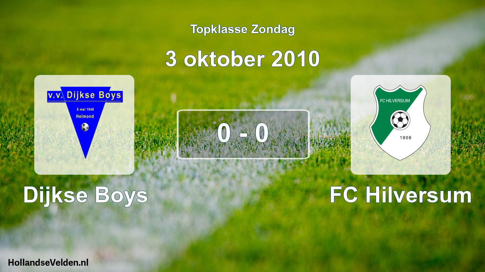 Gespeelde wedstrijd: Dijkse Boys - FC Hilversum 0 - 0 (3 oktober 2010)