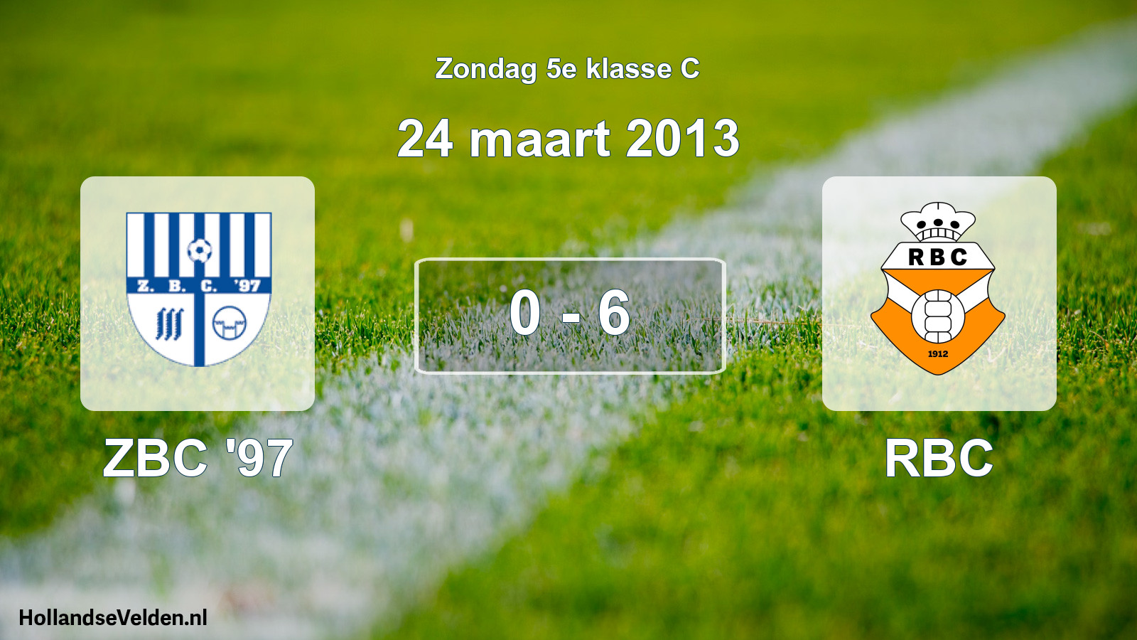 Total number of matches played: ZBC '97 - RBC 0 - 6 (24 March 2013)