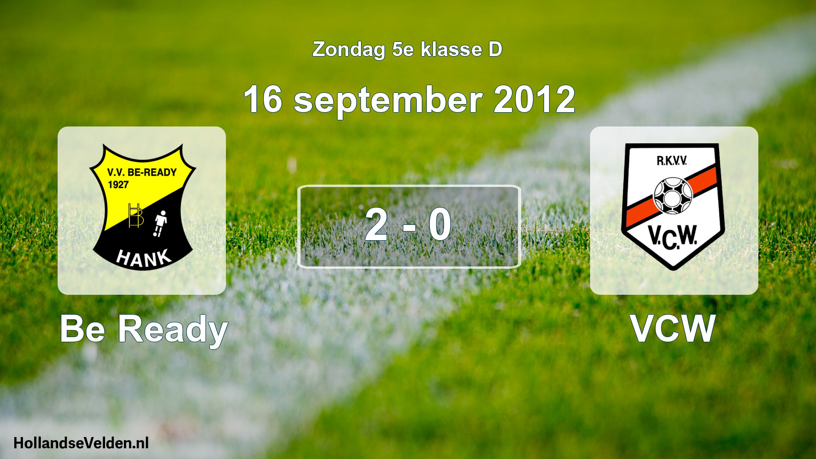 Total number of matches played: Be Ready - VCW 2 - 0 (16 September 2012)