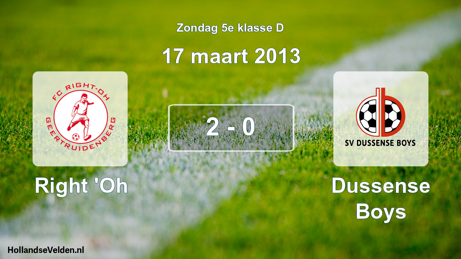 Total number of matches played: Right 'Oh - Dussense Boys 2 - 0 (17 March 2013)
