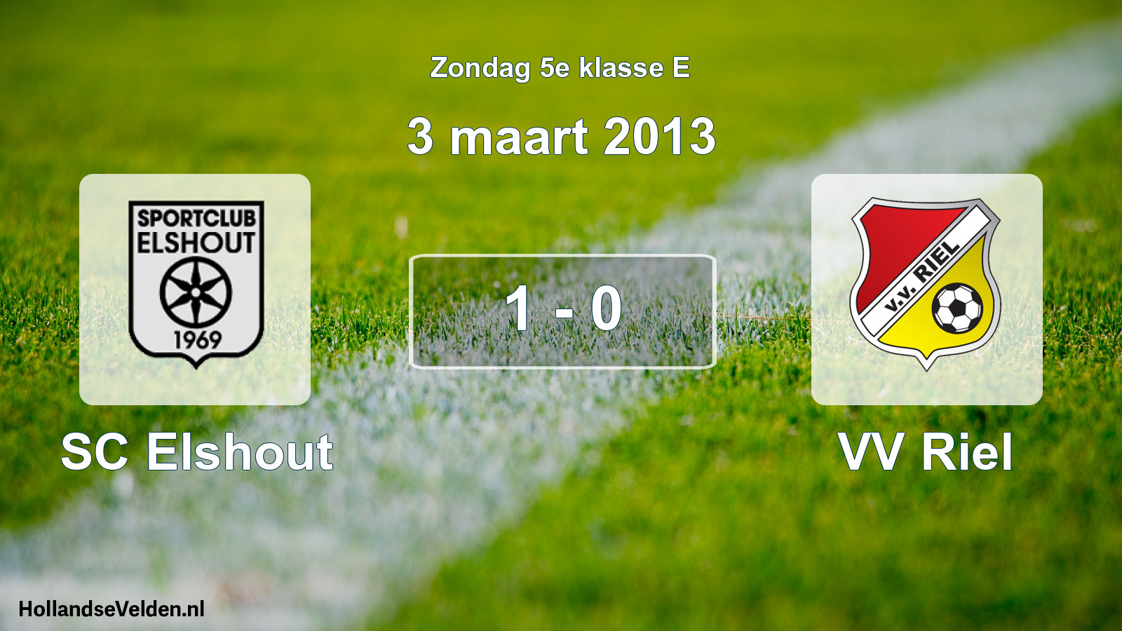 Total number of matches played: SC Elshout - VV Riel 1 - 0 (3 March 2013)