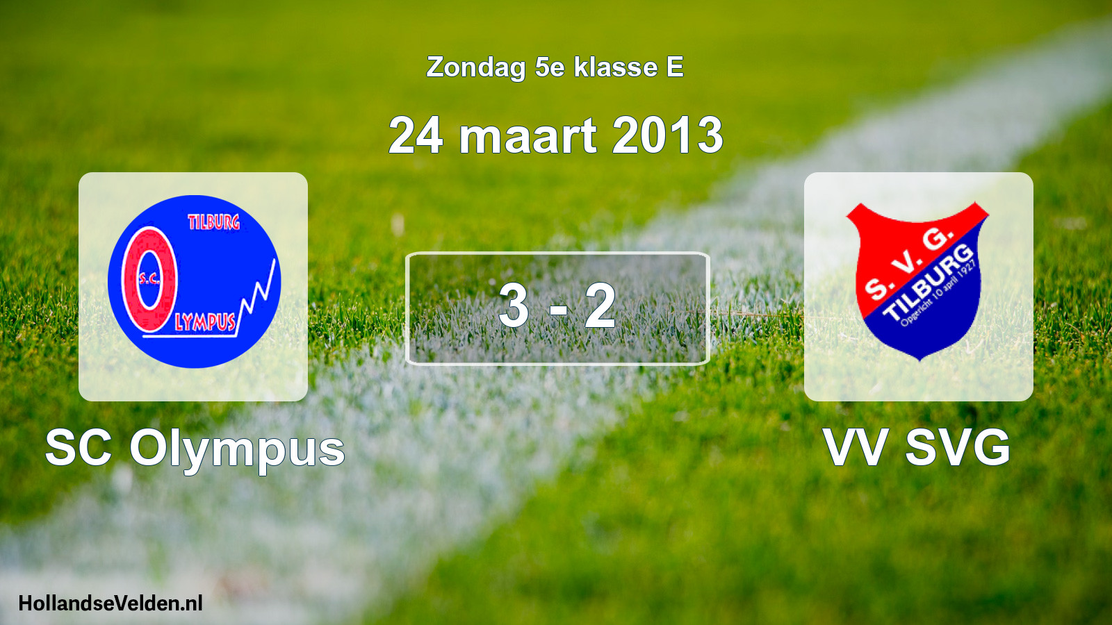 Total number of matches played: SC Olympus - VV SVG 3 - 2 (24 March 2013)